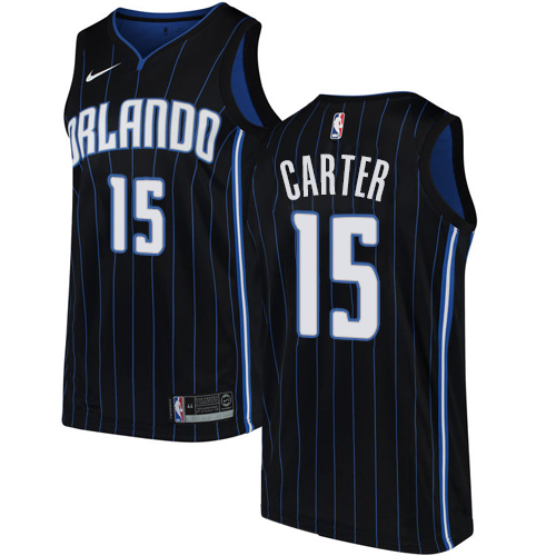 Youth Nike Orlando Magic #15 Vince Carter Authentic Black Alternate NBA Jersey Statement Edition