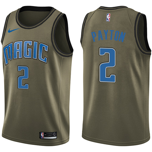 Men's Nike Orlando Magic #2 Elfrid Payton Swingman Green Salute to Service NBA Jersey