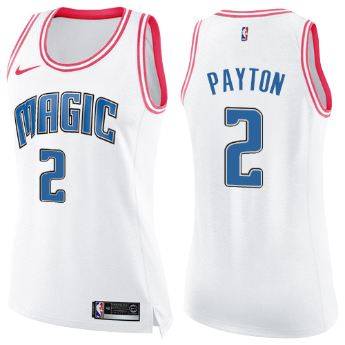 Women's Nike Orlando Magic #2 Elfrid Payton Swingman White/Pink Fashion NBA Jersey