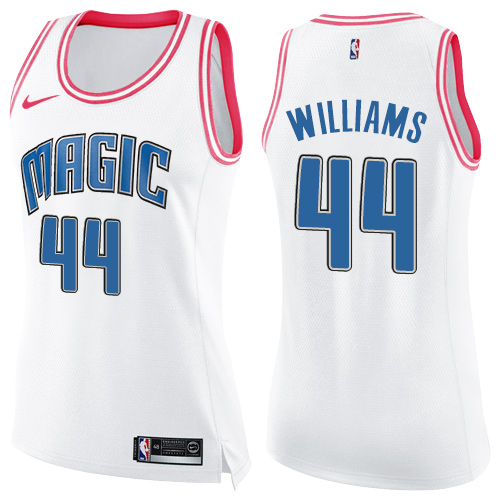 Women's Nike Orlando Magic #44 Jason Williams Swingman White/Pink Fashion NBA Jersey