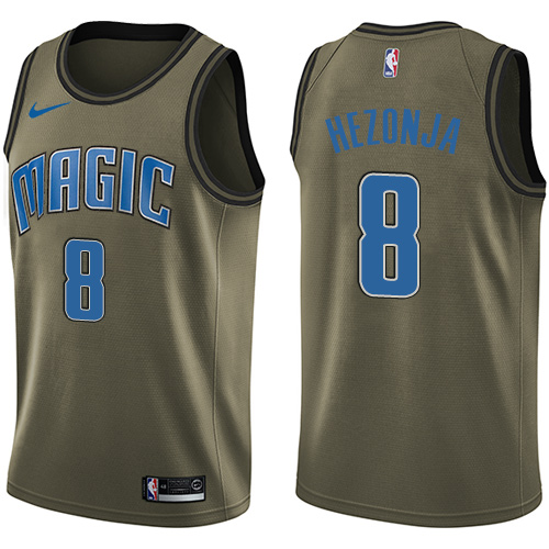 Men's Nike Orlando Magic #8 Mario Hezonja Swingman Green Salute to Service NBA Jersey