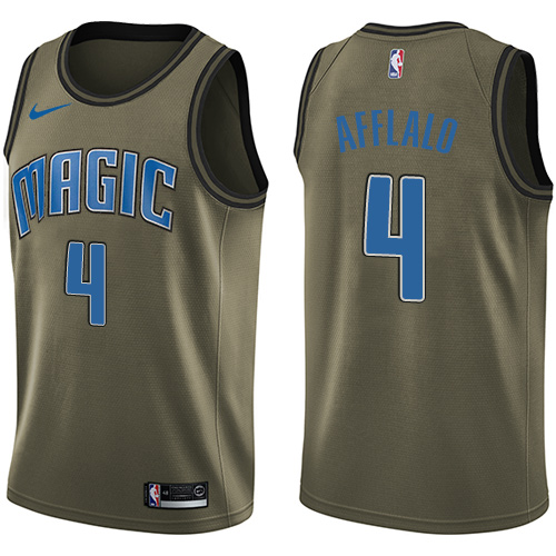 Men's Nike Orlando Magic #4 Arron Afflalo Swingman Green Salute to Service NBA Jersey