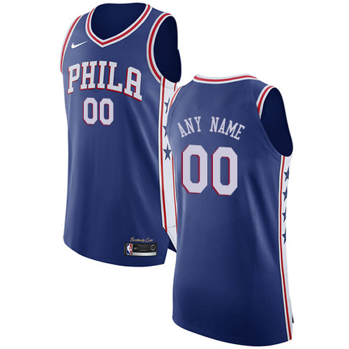Men's Nike Philadelphia 76ers Customized Authentic Blue Road NBA Jersey - Icon Edition