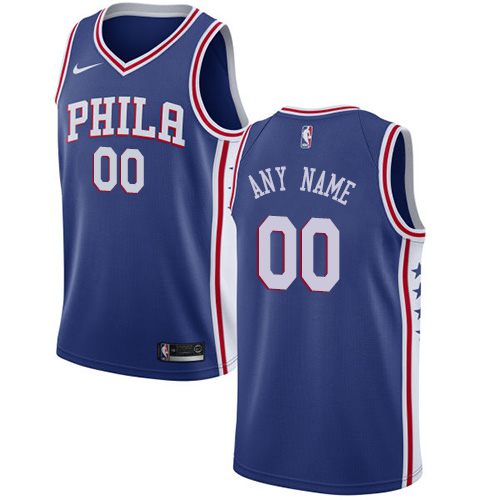 Men's Nike Philadelphia 76ers Customized Swingman Blue Road NBA Jersey - Icon Edition