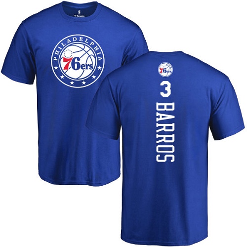 NBA Nike Philadelphia 76ers #3 Dana Barros Royal Blue Backer T-Shirt