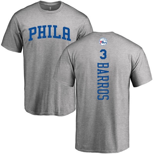 NBA Nike Philadelphia 76ers #3 Dana Barros Ash Backer T-Shirt