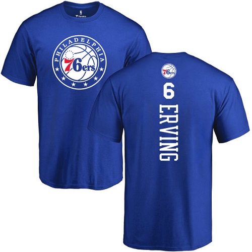 NBA Nike Philadelphia 76ers #6 Julius Erving Royal Blue Backer T-Shirt
