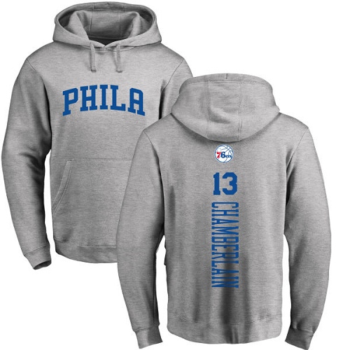 NBA Nike Philadelphia 76ers #13 Wilt Chamberlain Ash Backer Pullover Hoodie