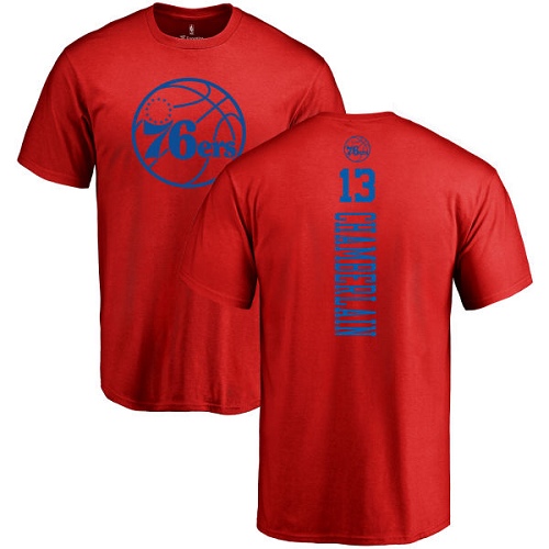 NBA Nike Philadelphia 76ers #13 Wilt Chamberlain Red One Color Backer T-Shirt