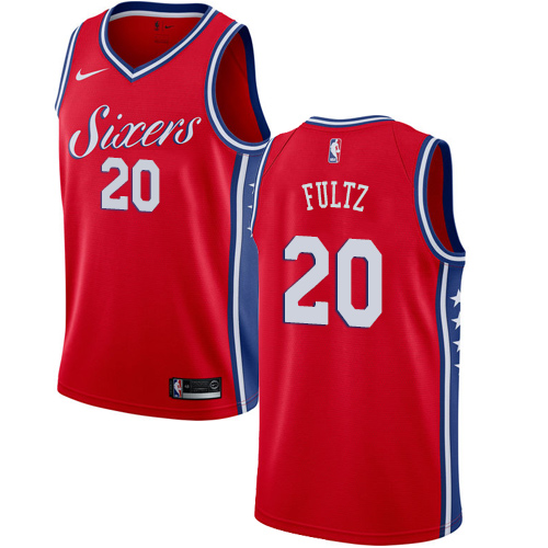 Men's Nike Philadelphia 76ers #20 Markelle Fultz Authentic Red Alternate NBA Jersey Statement Edition