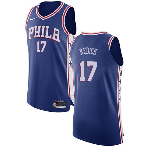 Men's Nike Philadelphia 76ers #17 JJ Redick Authentic Blue Road NBA Jersey - Icon Edition