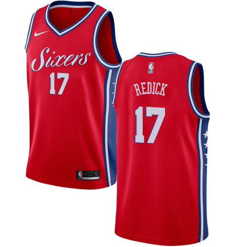 Youth Nike Philadelphia 76ers #17 JJ Redick Authentic Red Alternate NBA Jersey Statement Edition