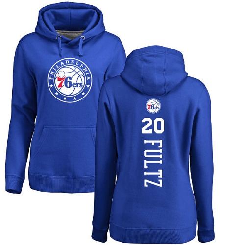 NBA Women's Nike Philadelphia 76ers #20 Markelle Fultz Royal Blue Backer Pullover Hoodie