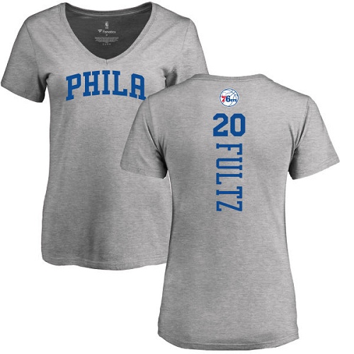 NBA Women's Nike Philadelphia 76ers #20 Markelle Fultz Ash Backer T-Shirt