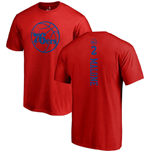 NBA Nike Philadelphia 76ers #2 Moses Malone Red One Color Backer T-Shirt