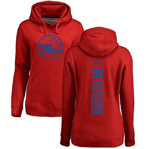 NBA Women's Nike Philadelphia 76ers #35 Clarence Weatherspoon Red One Color Backer Pullover Hoodie