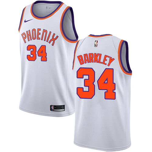 Men's Adidas Phoenix Suns #34 Charles Barkley Authentic White Home NBA Jersey