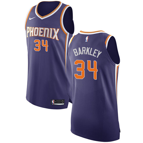 Men's Nike Phoenix Suns #34 Charles Barkley Authentic Purple Road NBA Jersey - Icon Edition