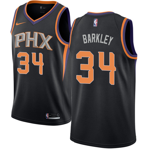 Men's Nike Phoenix Suns #34 Charles Barkley Authentic Black Alternate NBA Jersey Statement Edition