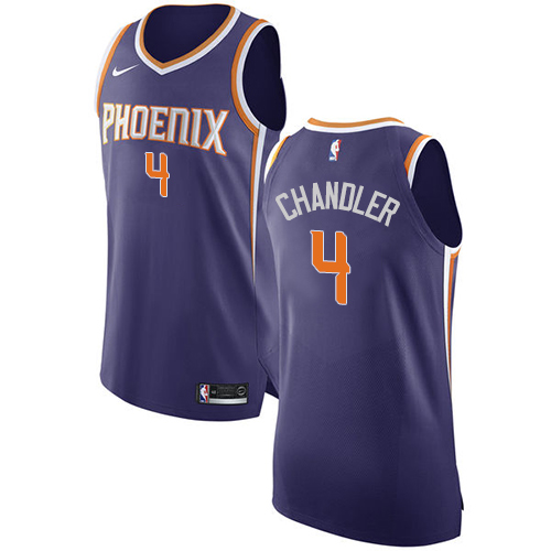 Men's Nike Phoenix Suns #4 Tyson Chandler Authentic Purple Road NBA Jersey - Icon Edition