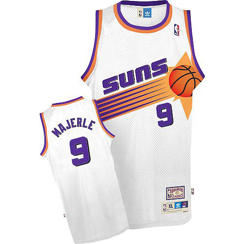 Men's Adidas Phoenix Suns #9 Dan Majerle Authentic White Throwback NBA Jersey