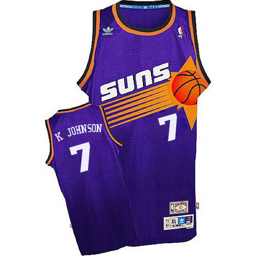 Men's Adidas Phoenix Suns #7 Kevin Johnson Swingman Purple Throwback NBA Jersey