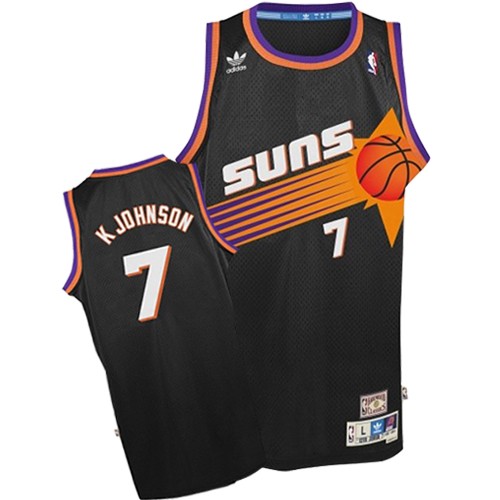 Men's Adidas Phoenix Suns #7 Kevin Johnson Swingman Black Throwback NBA Jersey