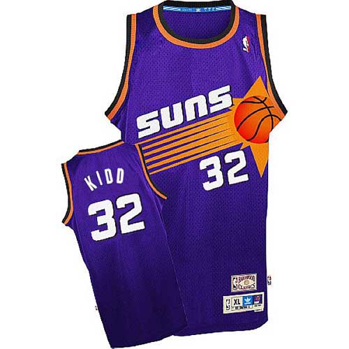 Men's Adidas Phoenix Suns #32 Jason Kidd Authentic Purple Throwback NBA Jersey