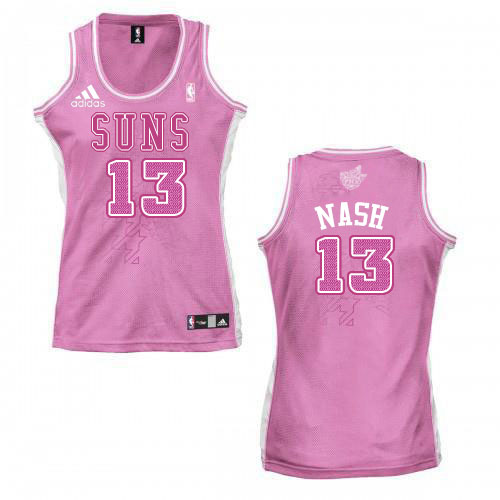 Women's Adidas Phoenix Suns #13 Steve Nash Authentic Pink Fashion NBA Jersey