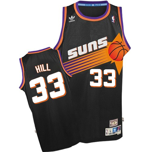 Men's Adidas Phoenix Suns #33 Grant Hill Authentic Black Throwback NBA Jersey