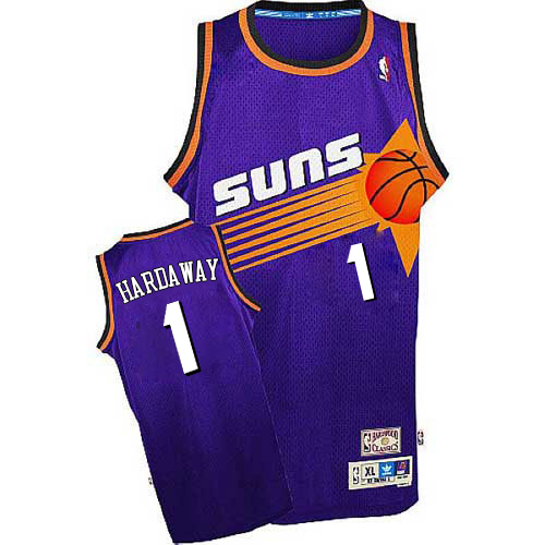 Men's Adidas Phoenix Suns #1 Penny Hardaway Authentic Purple Throwback NBA Jersey