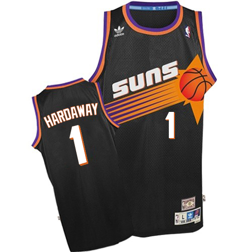 Men's Adidas Phoenix Suns #1 Penny Hardaway Authentic Black Throwback NBA Jersey