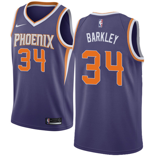 Youth Nike Phoenix Suns #34 Charles Barkley Swingman Purple Road NBA Jersey - Icon Edition