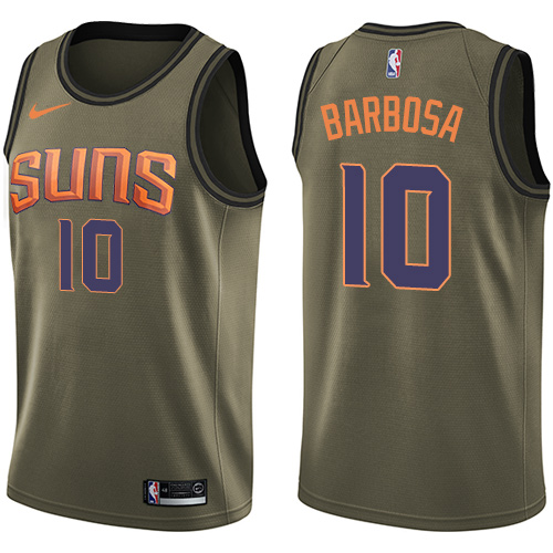Men's Nike Phoenix Suns #10 Leandro Barbosa Swingman Green Salute to Service NBA Jersey