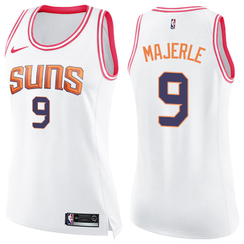 Women's Nike Phoenix Suns #9 Dan Majerle Swingman White/Pink Fashion NBA Jersey