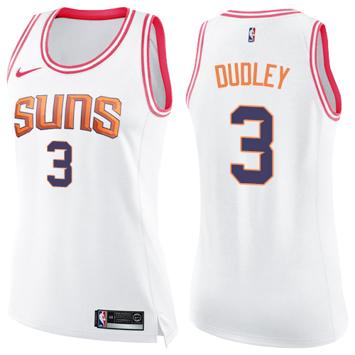 Women's Nike Phoenix Suns #3 Jared Dudley Swingman White/Pink Fashion NBA Jersey