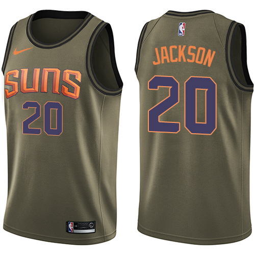 Men's Nike Phoenix Suns #20 Josh Jackson Swingman Green Salute to Service NBA Jersey