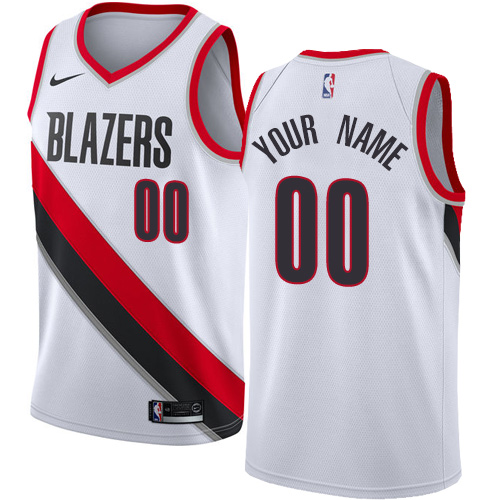 Men's Nike Portland Trail Blazers Customized Authentic White Home NBA Jersey - Association Edition