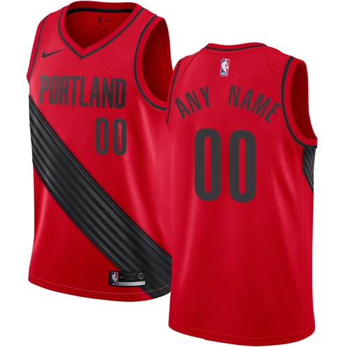 Men's Nike Portland Trail Blazers Customized Swingman Red Alternate NBA Jersey Statement Edition
