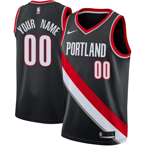 Women's Nike Portland Trail Blazers Customized Swingman Black Road NBA Jersey - Icon Edition