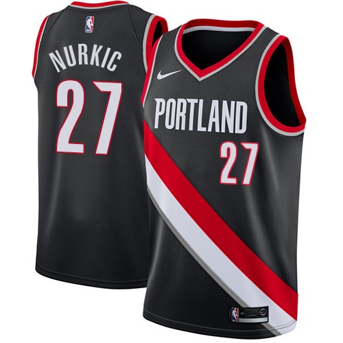 Men's Nike Portland Trail Blazers #27 Jusuf Nurkic Swingman Black Road NBA Jersey - Icon Edition