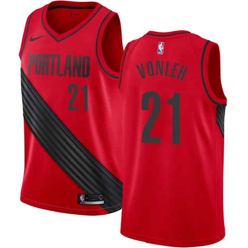 Men's Nike Portland Trail Blazers #21 Noah Vonleh Authentic Red Alternate NBA Jersey Statement Edition