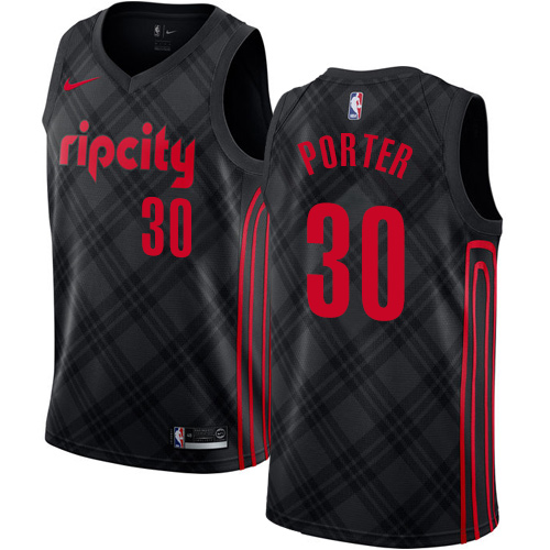 Men's Nike Portland Trail Blazers #30 Terry Porter Authentic Black NBA Jersey - City Edition