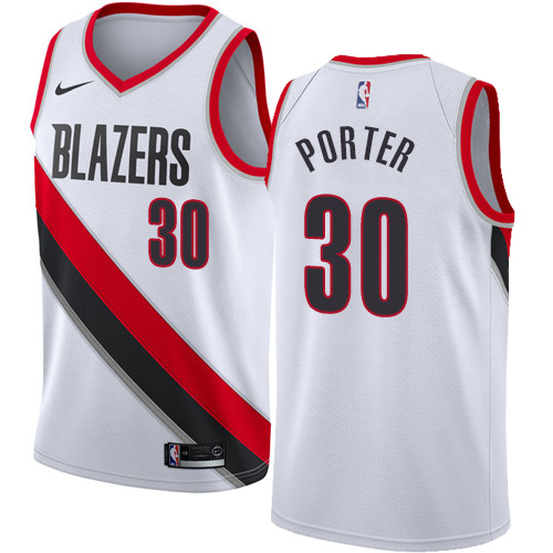 Men's Nike Portland Trail Blazers #30 Terry Porter Authentic White Home NBA Jersey - Association Edition