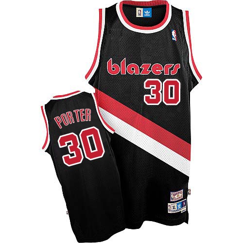 Men's Adidas Portland Trail Blazers #30 Terry Porter Swingman Black Throwback NBA Jersey