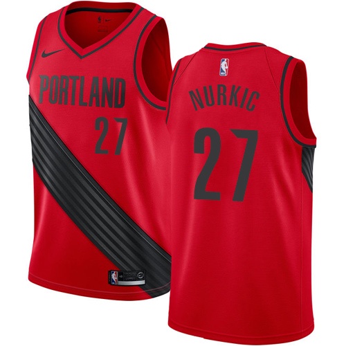 Youth Nike Portland Trail Blazers #27 Jusuf Nurkic Authentic Red Alternate NBA Jersey Statement Edition