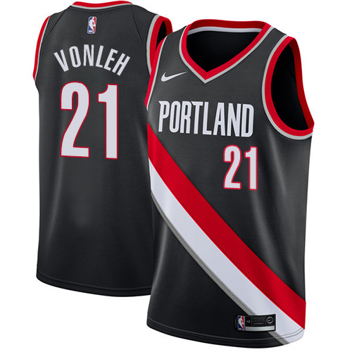 Women's Nike Portland Trail Blazers #21 Noah Vonleh Swingman Black Road NBA Jersey - Icon Edition