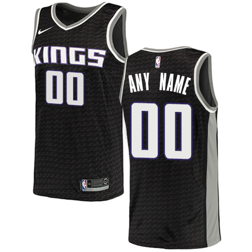 Men's Adidas Sacramento Kings Customized Swingman Black NBA Jersey Statement Edition