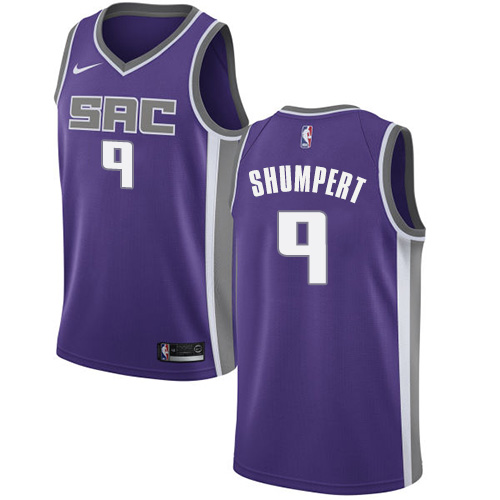 Men's Nike Sacramento Kings #3 George Hill Authentic Purple Road NBA Jersey - Icon Edition