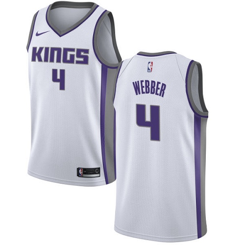Men's Nike Sacramento Kings #4 Chris Webber Swingman White NBA Jersey - Association Edition